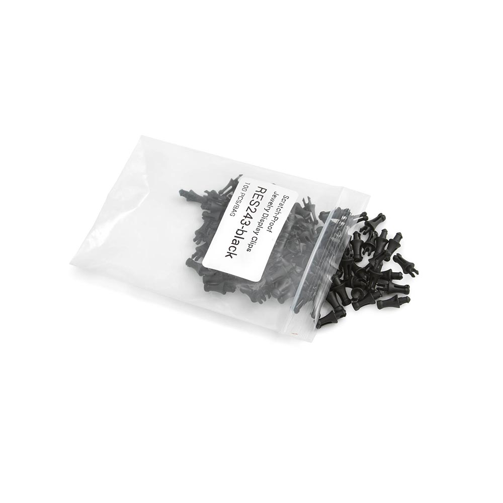 Black Scratch-Proof Jewelry Display Clips — Bag of 100 Clips