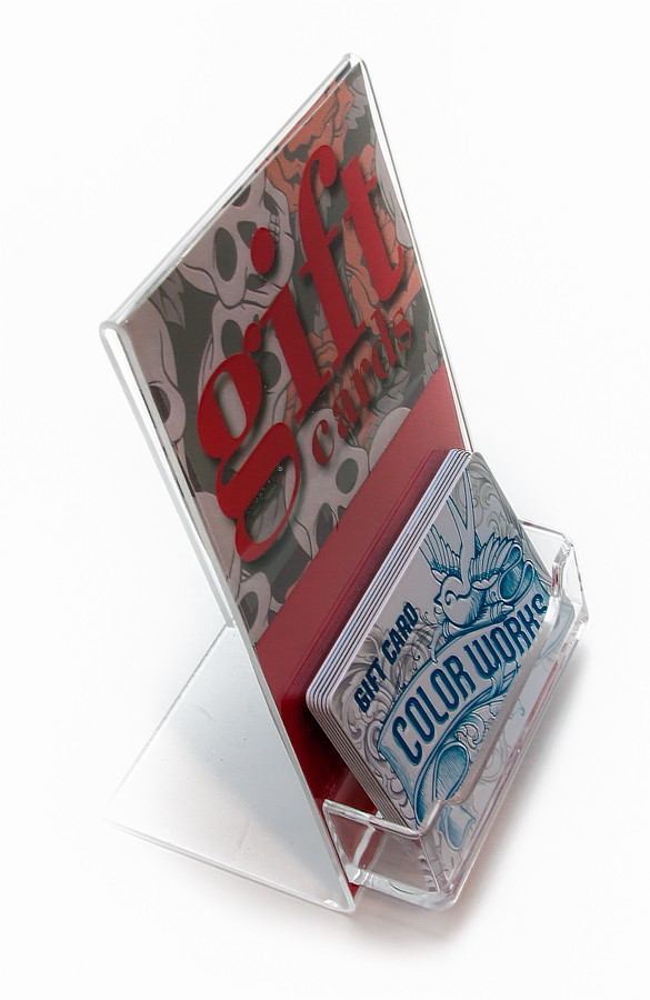 Gift Card or Business Card Stand Holder 4" x 6" Slant Back