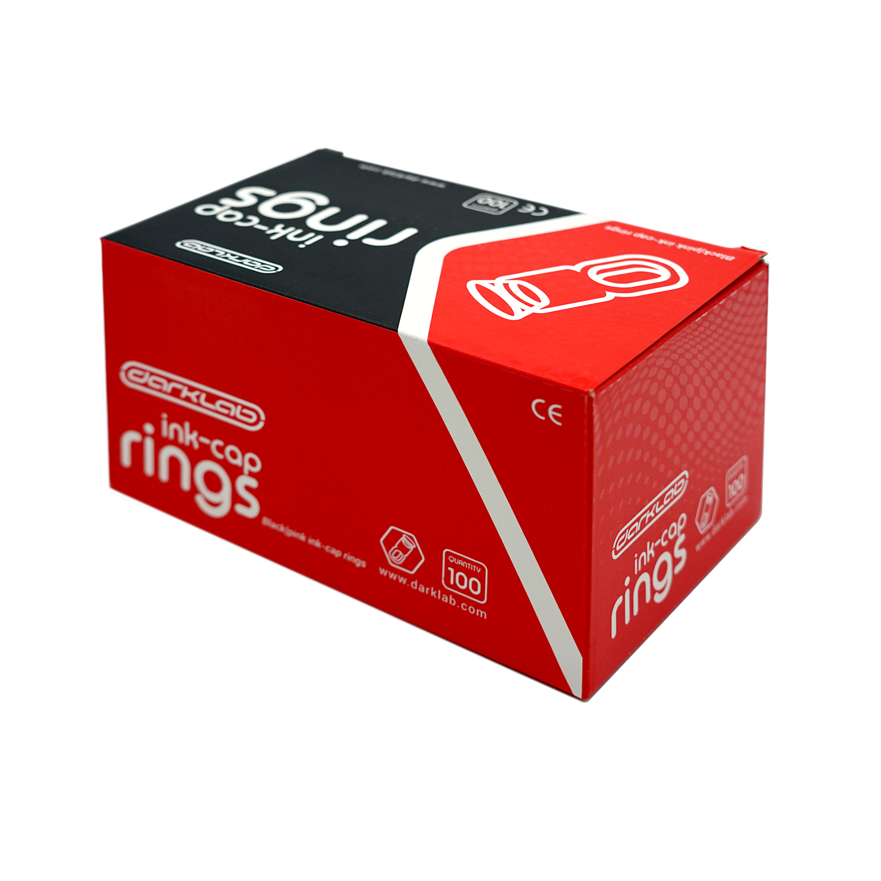 Ink Cap Rings 100pcs 50 Black/50 pink - Darklab Tattoo Supplies