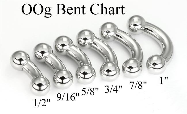 0g Internal Steel Bent Barbell — Price Per 1