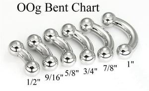 0g Internal Steel Bent Barbell — Price Per 1