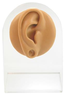 Silicone Right Ear Plug Display — Tan Body Bit Version 1