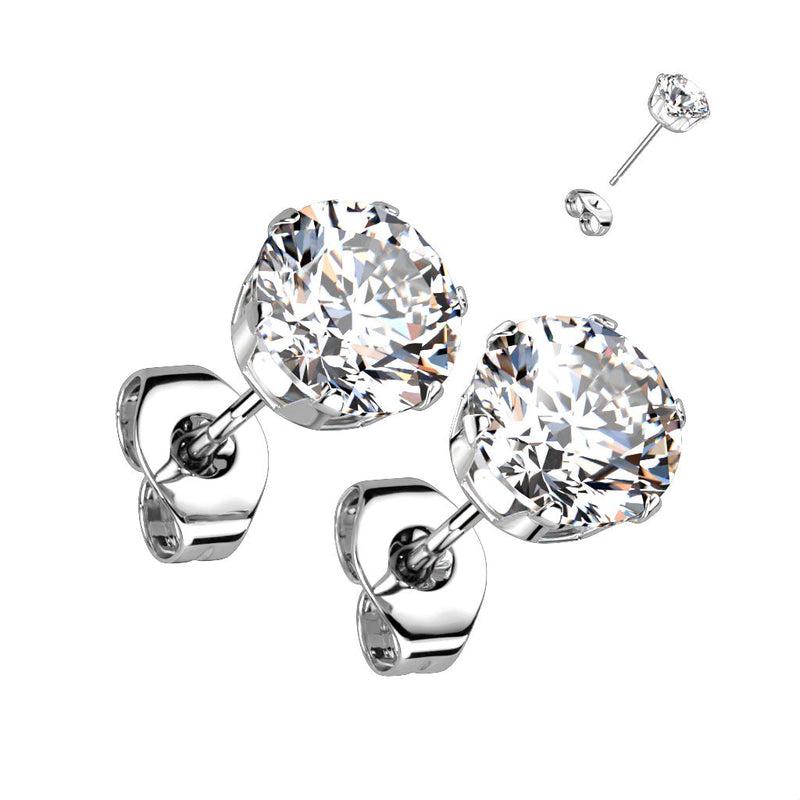 Prong Set Jeweled Stud Earrings — Price Per 2