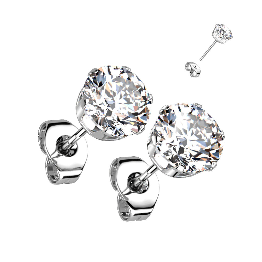 Prong Set Jeweled Stud Earrings — Price Per 2
