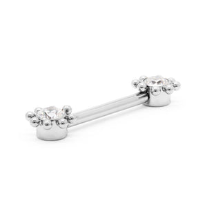 Sun Burst Titanium Nipple Barbell - Threadless