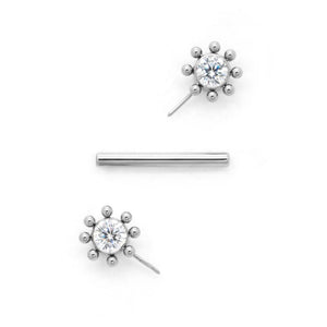 Sun Burst Titanium Nipple Barbell - Threadless