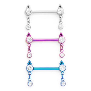 Dangle Titanium Nipple Barbell - Threadless