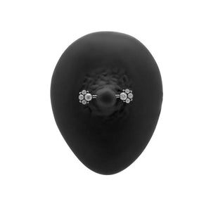 Paw Print Cluster Titanium Nipple Barbell - Threadless