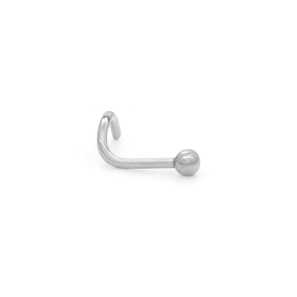 Titanium Ball Nostril Screw - Right Bend