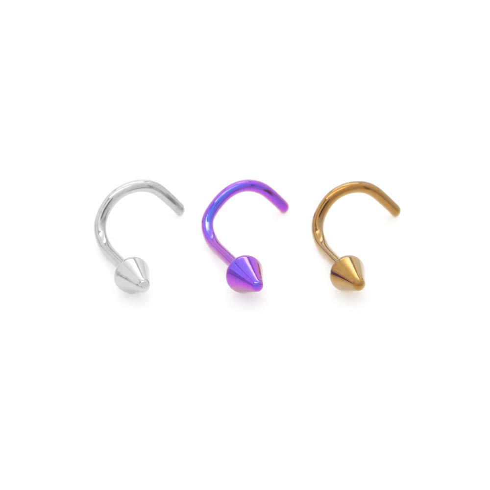 Spear Titanium Nostril Screw - Right Bend