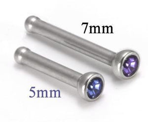18g Bezel Set Jeweled Nose Bone (5mm) Jewelry Martini Glass Style