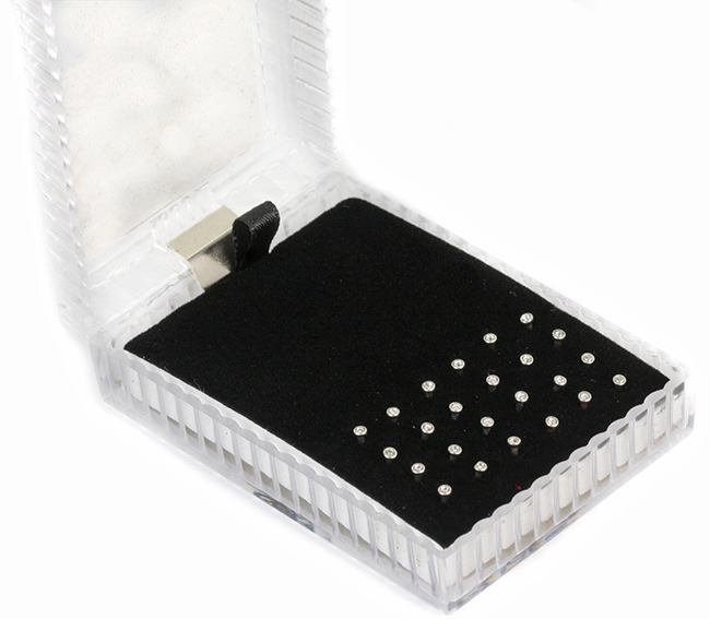 18g Nose Bone 24pcs of CZ in a Display Box