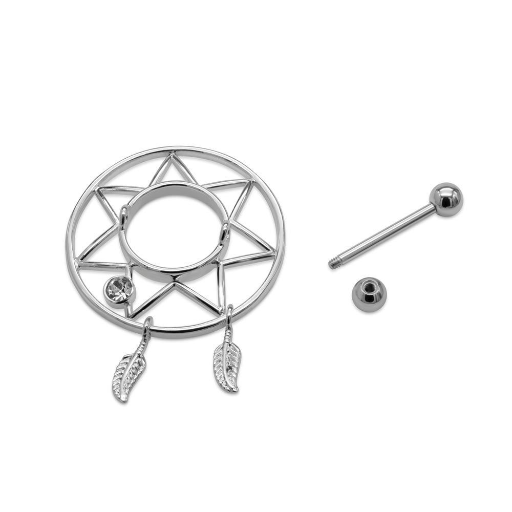 14g 5/8” Star Dreamcatcher Nipple Jewelry — Price Per 1