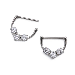 14g Trinity Crystal Steel Nipple Clicker