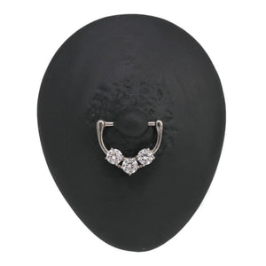 14g Trinity Crystal Steel Nipple Clicker