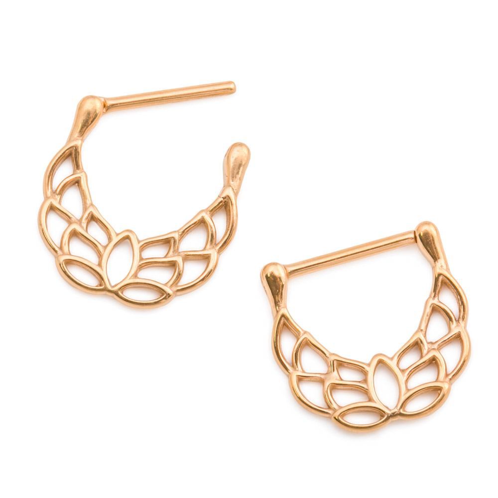 14g Spreading Wings Gold Plated Steel Nipple Clicker — Price Per 1