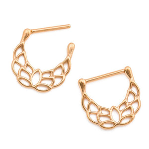 14g Spreading Wings Gold Plated Steel Nipple Clicker — Price Per 1