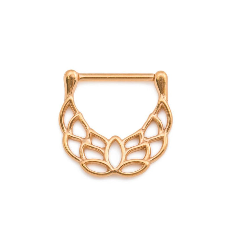 14g Spreading Wings Gold Plated Steel Nipple Clicker — Price Per 1