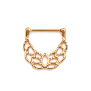 14g Spreading Wings Gold Plated Steel Nipple Clicker — Price Per 1