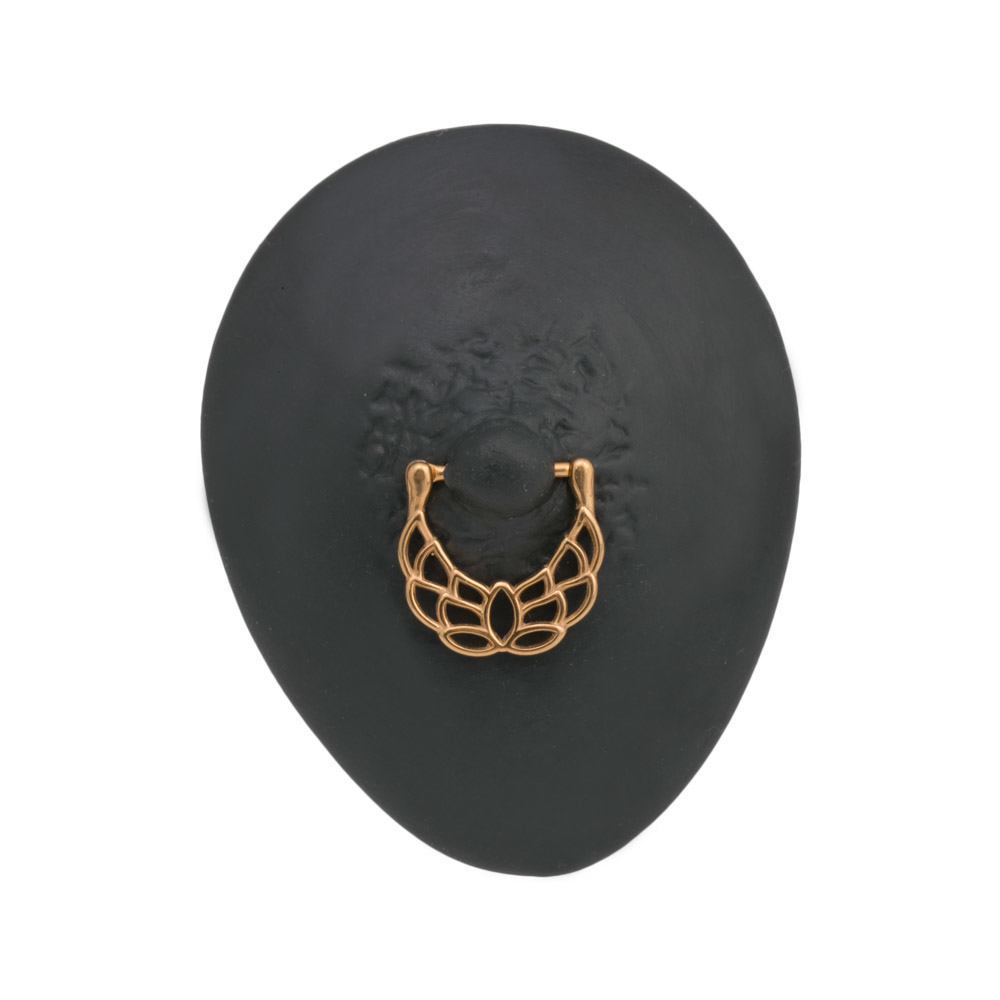 14g Spreading Wings Gold Plated Steel Nipple Clicker — Price Per 1