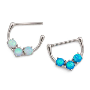 14g Trinity Opal Steel Nipple Clicker