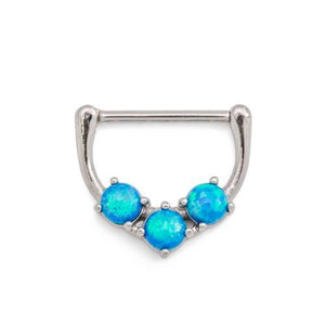 14g Trinity Opal Steel Nipple Clicker