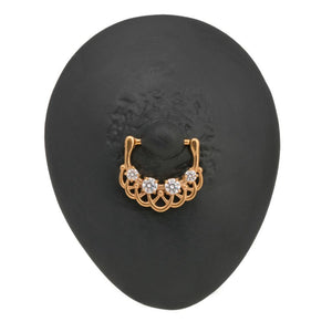 14g Woven Crystals Gold Plated Steel Nipple Clicker — Price Per 1