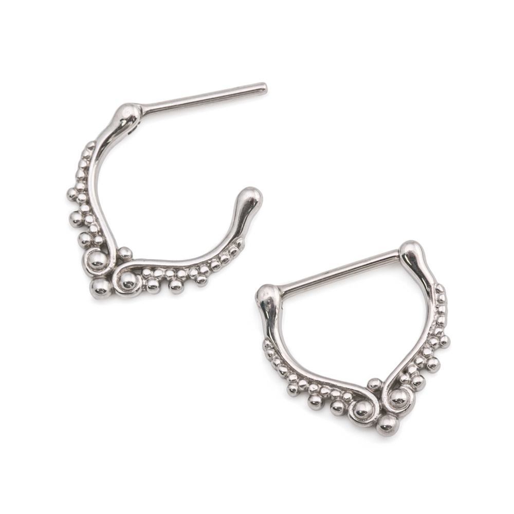 14g Antique Beaded Steel Nipple Clicker — Price Per 1