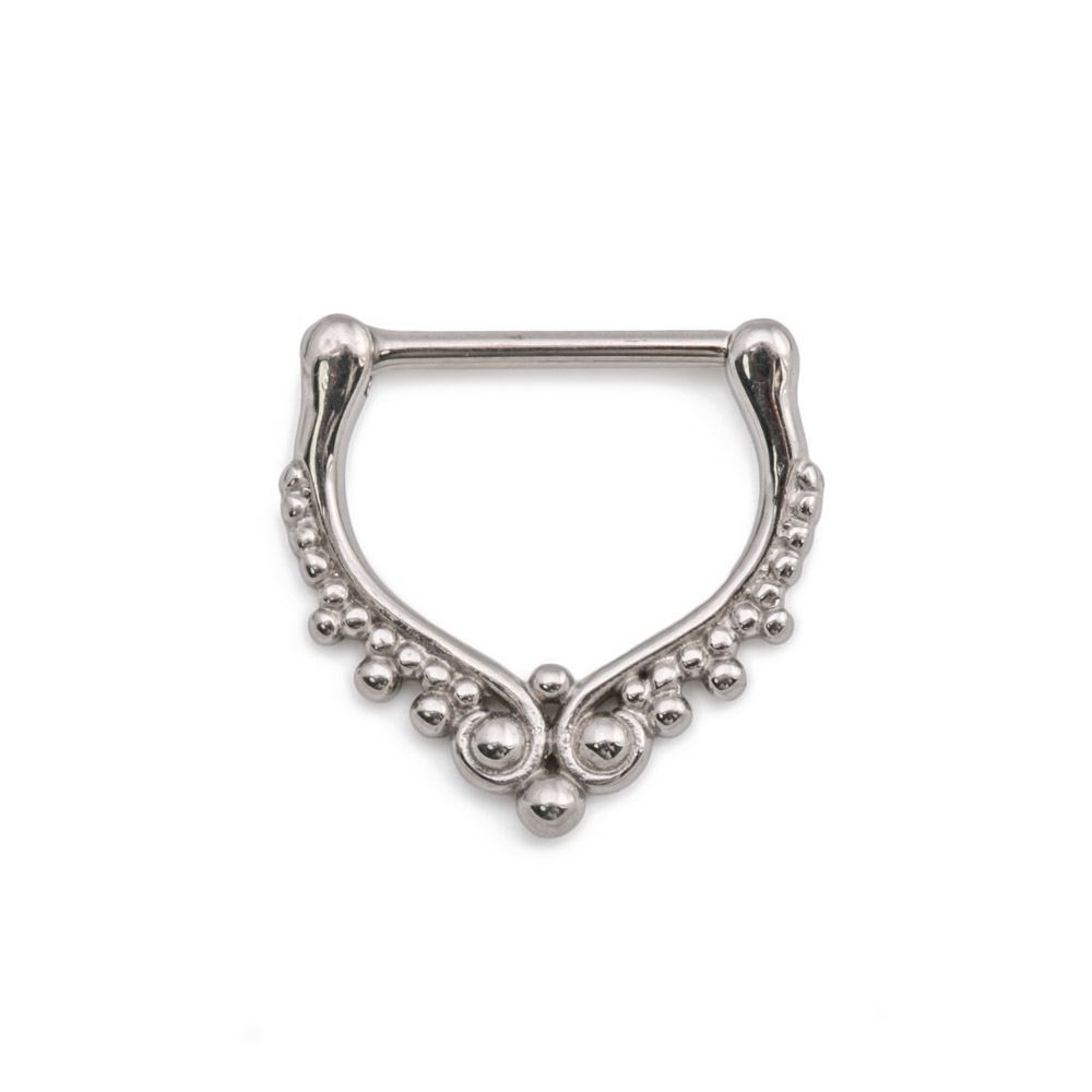 14g Antique Beaded Steel Nipple Clicker — Price Per 1