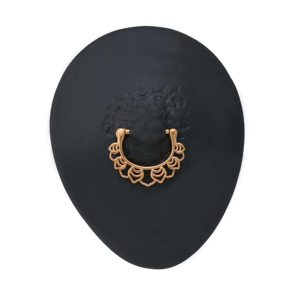 14g Bumblebee PVD Gold Steel Nipple Clicker — Price Per 1