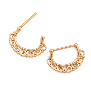 14g Spiraling PVD Gold Steel Nipple Clicker — Price Per 1