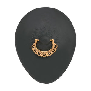 14g Spiraling PVD Gold Steel Nipple Clicker — Price Per 1