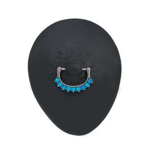 14g Nine Opal Steel Nipple Clicker