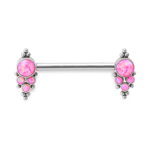 Gem & Bead Cluster Titanium Nipple Barbell