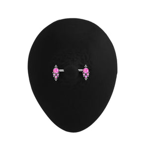 Gem & Bead Cluster Titanium Nipple Barbell