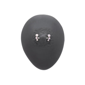White Opal Cluster Titanium Nipple Barbell - Threadless