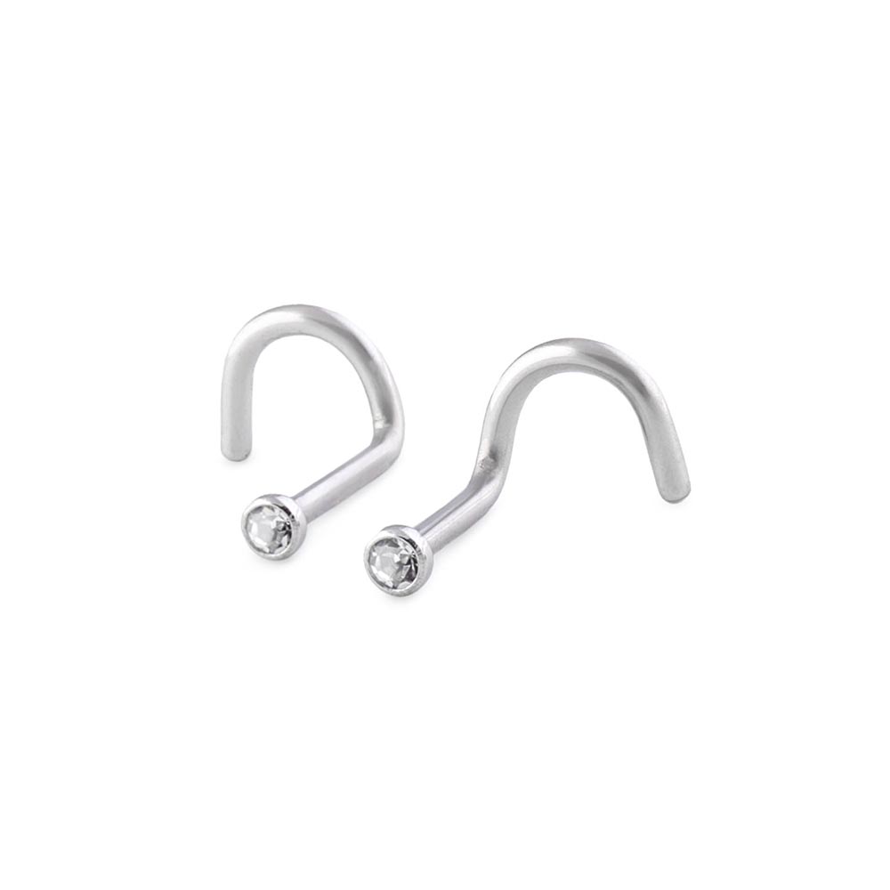 18g Bezel Set Jeweled Martini Glass Nose Screw — Price Per 1