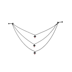 14g Oriental Fan Black PVD Tiered Chain Nipple Jewelry — Price Per Set