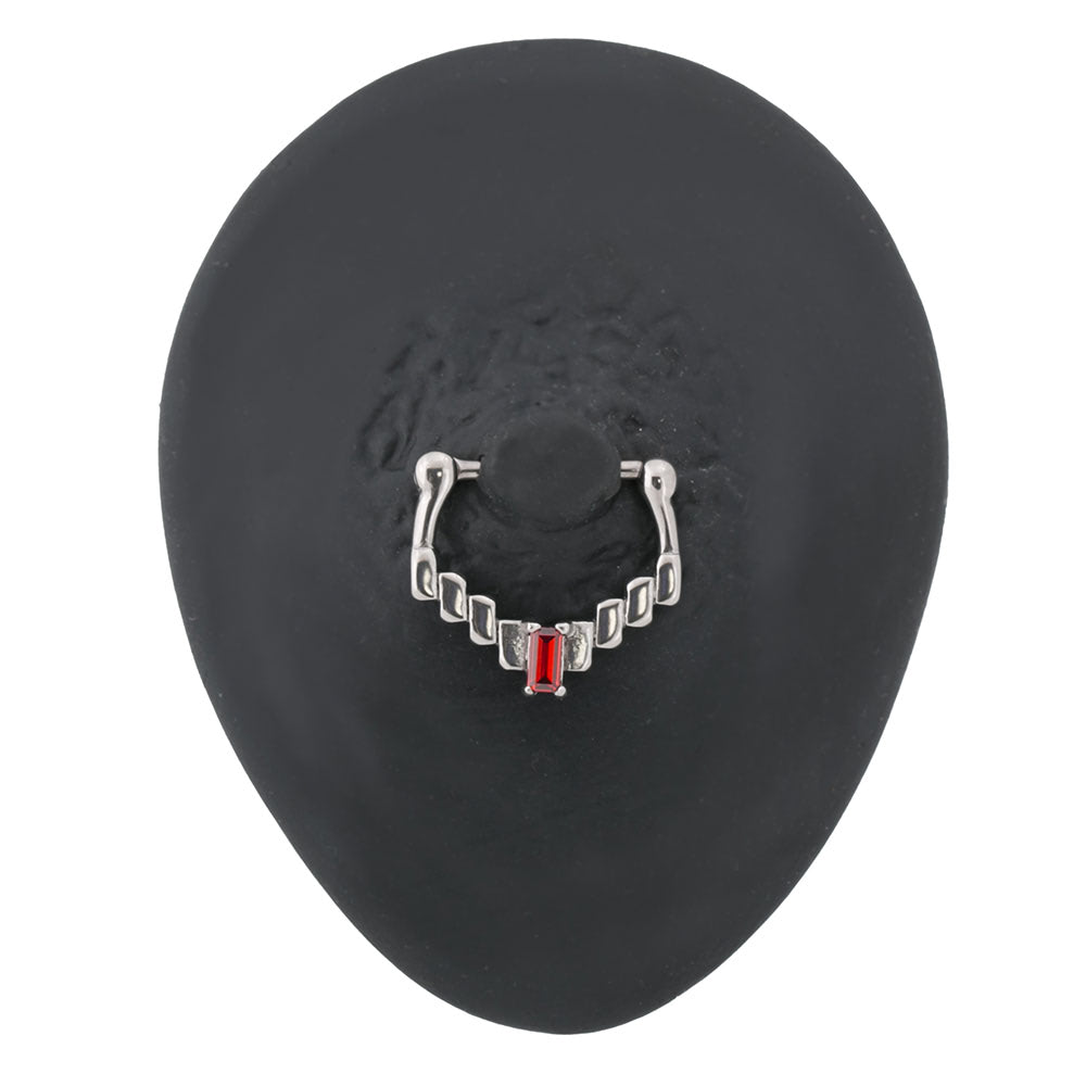 14g Red Jewel Mayan Vector Nipple Clicker — Price Per 1