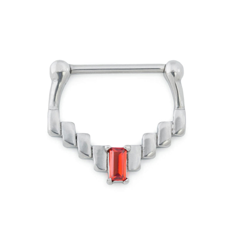 14g Red Jewel Mayan Vector Nipple Clicker — Price Per 1