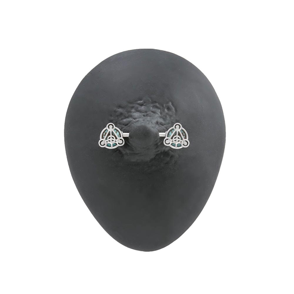 14g 15mm Turquoise Stone Scutum Fidei Nipple Barbell — Price Per 1