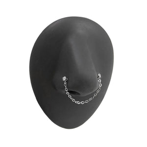 20g 1/4” Crystal Nose Bone Jewelry Set — One Pair with Chain Plus Two Studs
