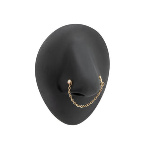 20g 1/4” PVD Gold Celestial Magic Nose Bones with Chain