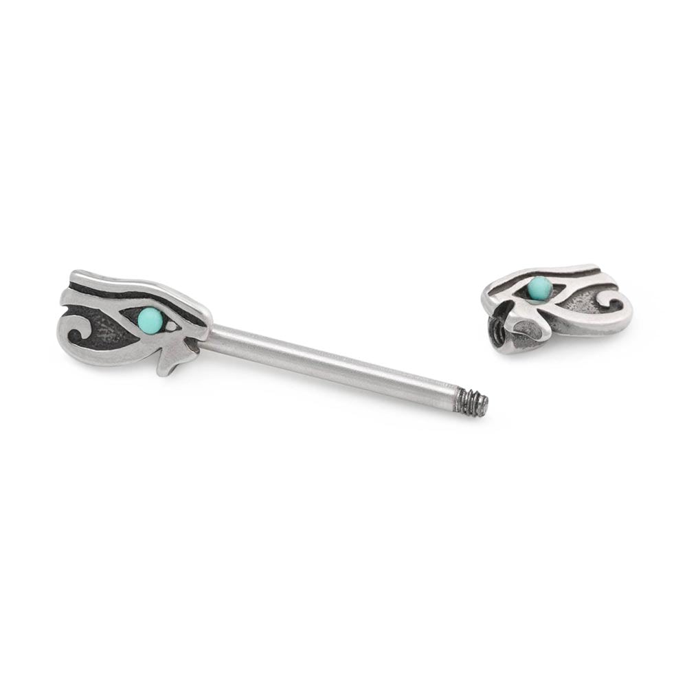 14g 13.5mm Eye of Horus Nipple Barbell — Price Per 1