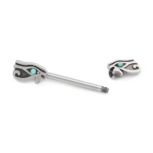 14g 13.5mm Eye of Horus Nipple Barbell — Price Per 1