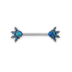 Opal Burst Nipple Barbell - Threaded