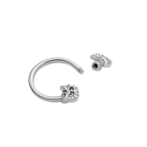 14g 1/2” Blinged Owl Circular Nipple Barbell — Price Per 1