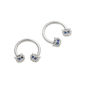 14g 1/2” Blinged Owl Circular Nipple Barbell — Price Per 1