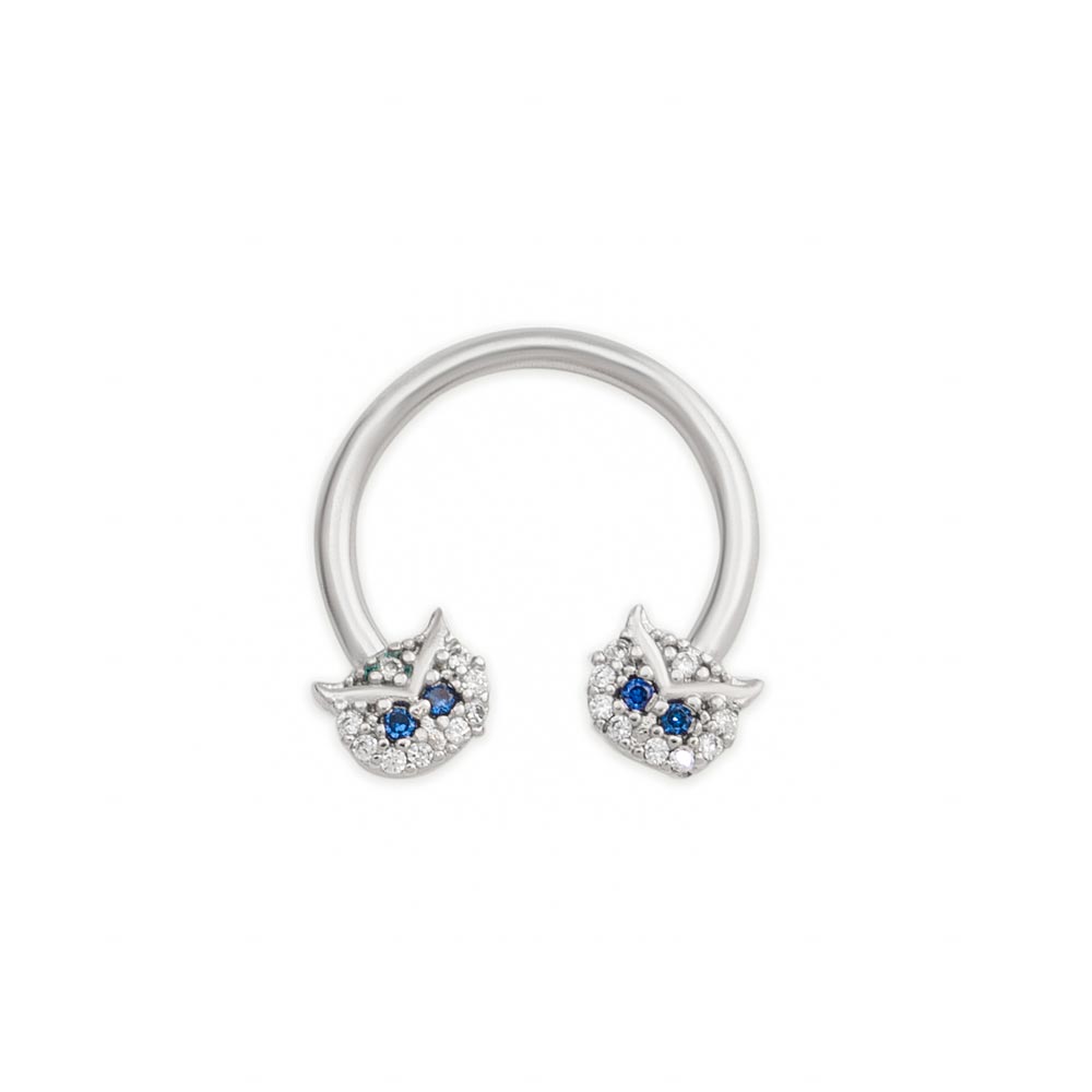 14g 1/2” Blinged Owl Circular Nipple Barbell — Price Per 1