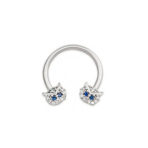 14g 1/2” Blinged Owl Circular Nipple Barbell — Price Per 1